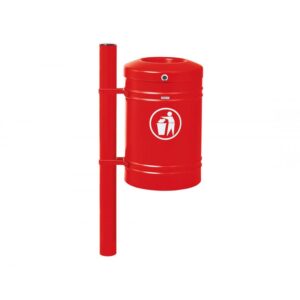 Abfallbehälter Gustavia 40 Liter mit Seitenpfosten – Gebürsteter Edelstahl