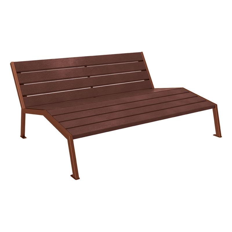 Liegestuhl Silaos Recycling-Kunststoff in Rost Corten-Optik