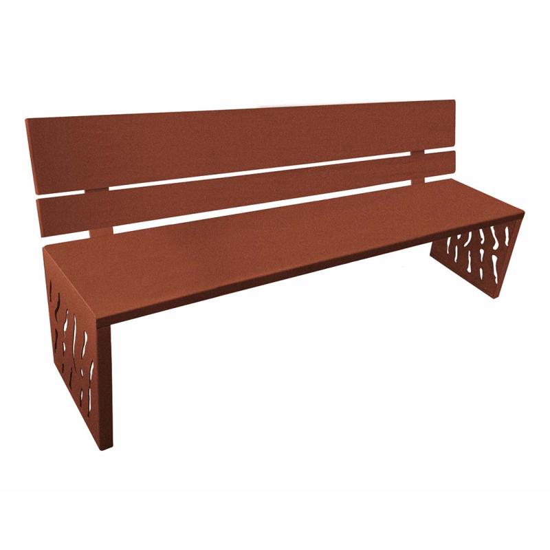 Sitzbank Venedig Stahl in Rost Corten-Optik